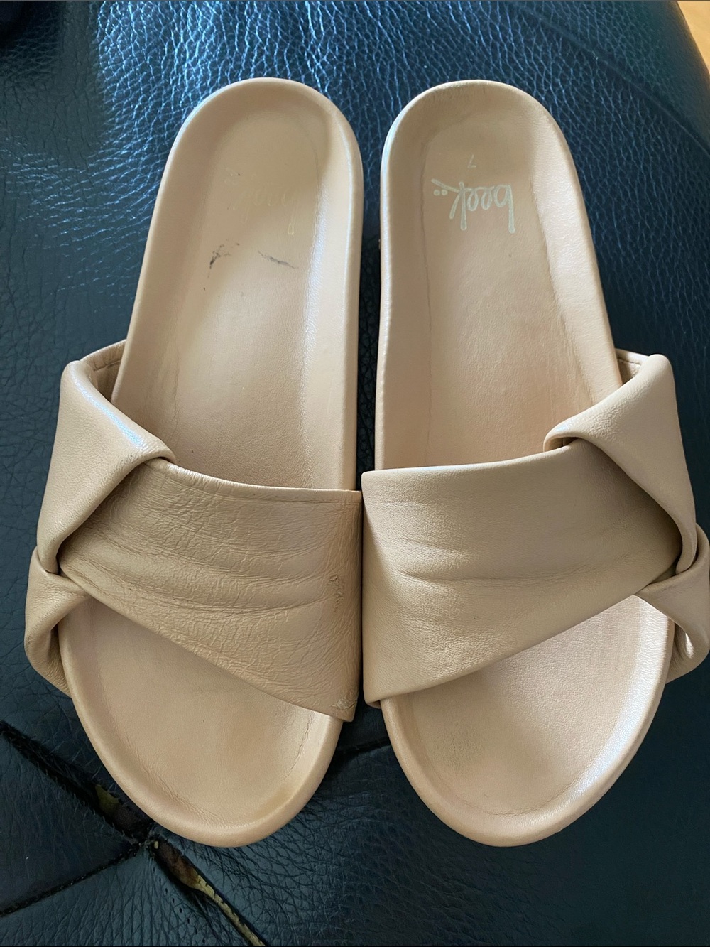 beek Taupe Knotted Slide Sandals - Women's